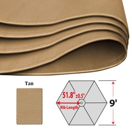 Umbrella Cover Canopy 9ft 6 Rib Patio Replacement Top Outdoor-tan