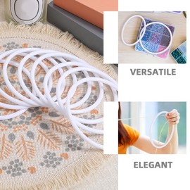 Tofficu Pack of 30 White Dream Catcher Rings 10 cm Plastic Rings Floral Wreath Macrame Ring for DIY Crafts Hanging Holiday Party