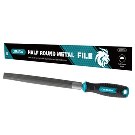 LIBRATON 200 mm Half Round Metal File, Metal File Tool, Carbon Steel File, Hand File for Metal, Metalworking, Wood, Plastic, File for Refining, Shaping and Scraping