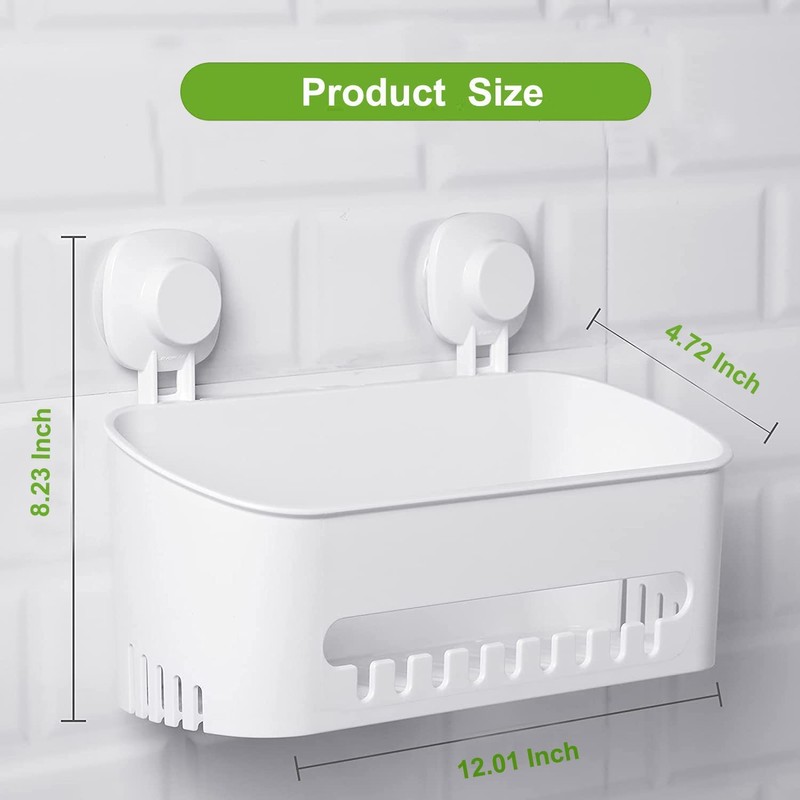LUXEAR Suction Cup Shower Caddy - No Drilling Removable Shelf