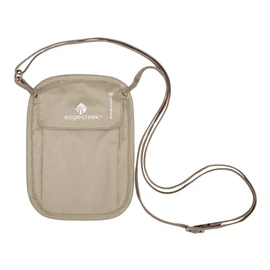 eagle creek RFID Blocker Neck Wallet - Durable and Lightweight Travel Passport and Valuables Organizer with Hook and Loop Closure and Adjustable Neck Strap, Tan