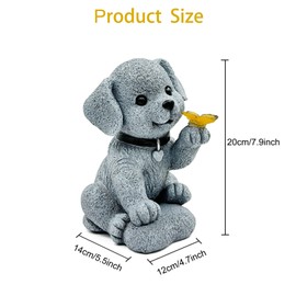 lekymo Solar Garden Decor Dog Statue with Butterfly Light Solar Lights Outdoor Waterproof Outdoor Solar Lights Garden Decor for Outside Lawn Decor Cute Dog Statue for Patio, Balcony, Yard Ornament