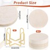 HANLANXUE 4 Pcs 4 inches Beige Travertine Coasters with Holder