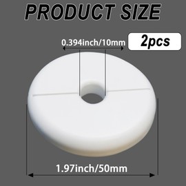 CAcoverVA 2 Pack Wall Split Flange for 0.39 Inch/10mm OD Pipe ABS Escutcheon Plate Self-Adhesive Round Plumbing Cover Plates for Water Pipe Faucet Decoration, White