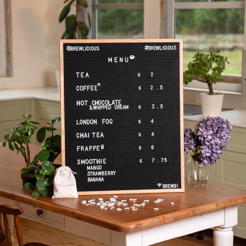 Large Black Felt Letter Board | 24"x30" Classy Dark Stained
