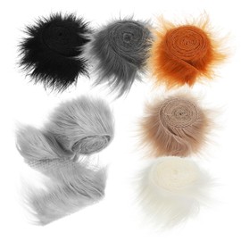 COHEALI 6 Rolls Faux Fur Fabric Fluffy DIY Craft Trim for Beard Hair Cosplay Costume Decoration Soft and Realistic Faux Fur Strips for Home Accent and Versatile Decor
