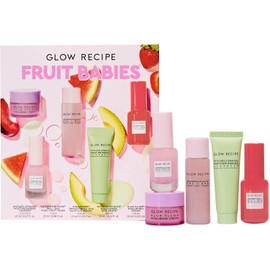 Glow Recipe - Fruit Babies Bestsellers Kit - Mini Travel Size Beauty Essentials - Avocado Foam Cleanser, Niacinamide Dew Drops Serum, Pore-Tight Toner, Salicylic Serum, Hyaluronic Acid Cream (5 Count)