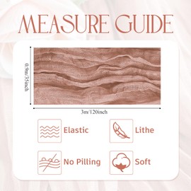 Wokceer Dusty Pink Cheesecloth Table Runner Spring 10FT Boho Gauze Easter Cheese Cloth Table Runner for Party 120 Inches Long Rustic Sheer Runners for Baby Bridal Shower Decor