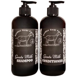 Golden Goat Farms Lily of the Valley Scented Hair Shampoo and Conditioner Set with Goat Milk, 16 Oz Shampoo - 16 Oz Conditioner
