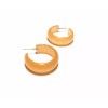 Peach Melon Vintage Moonglow Lucite Bold Haskell Hoop Earrings
