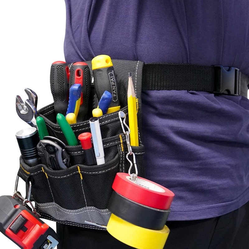 KUNN Electrician Tool Pouch,1680D Durable Tool Pouches with Belt Clip,Small