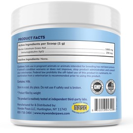 WONDER PAWS Premium Grass Fed Colostrum for Dogs – Pure Bovine Colostrum for Dogs – Immune, Allergy, Skin & Itch Relief – All Ages, Sizes & Breeds – 3.20oz
