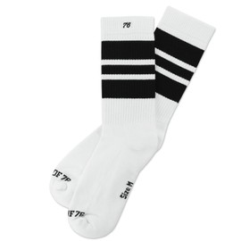 Spirit of 76 Men's & Women's Retro Socks with Stripes - White - black, size: 43-46