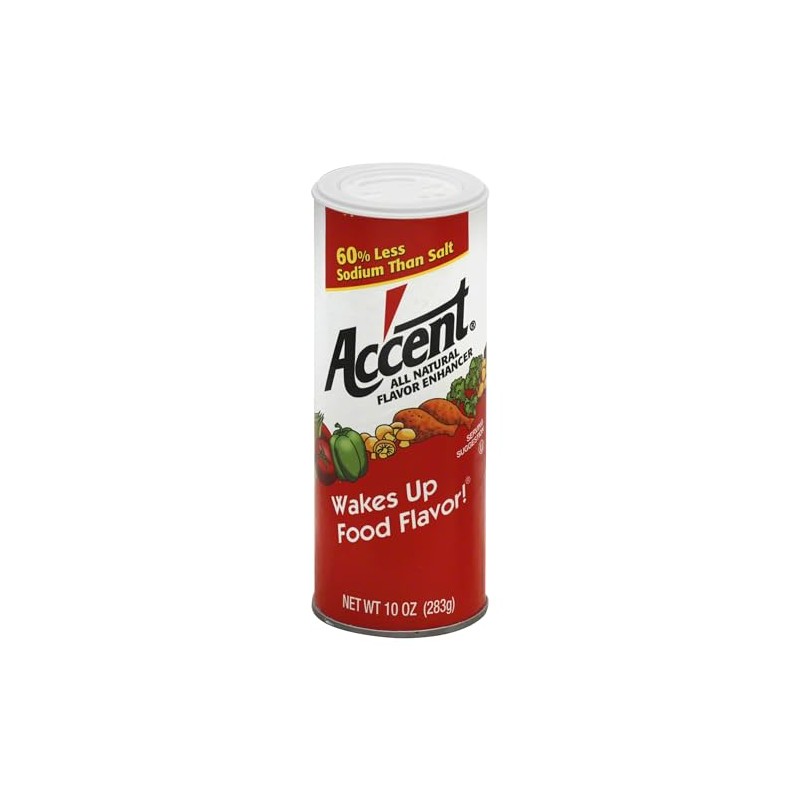 Accent Flavor Enhancer Seasoning, Less Sodium, 10 Ounces (Pack Of