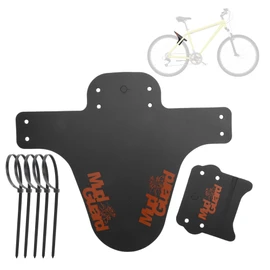 BULLSPANN 1 Set Bicycle Fender Bicycle Mudguard Lightweight Bicycle Fender Mudguard Mud Flaps for Road Bike MTB City Bike Black Orange