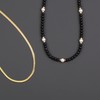 COAI Herringbone Shell Pearl Black Obsidian Stone Beaded Choker Necklaces