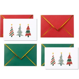 Heavy Duty Merry Christmas Cards Boxed with Envelopes - 20 PK - 4x6 Inches Assorted Christmas Cards with Envelopes Holiday Bulk Christmas Greeting Cards Cute