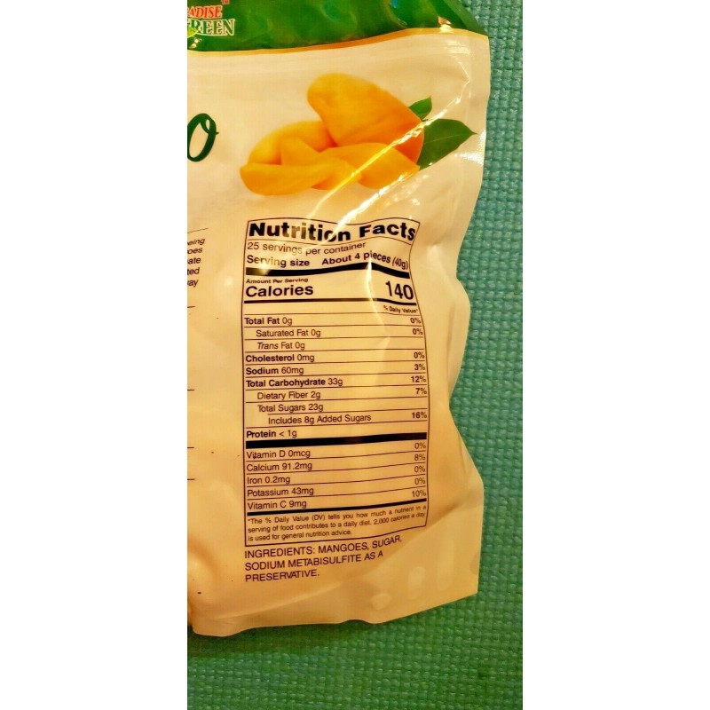 GREEN PARADISE 2 PACK PARADISE GREEN DRIED MANGO FRUIT FAMILY