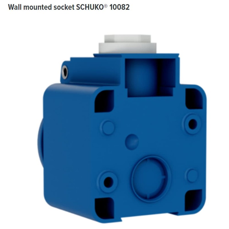 Mennekes (Company) 10082 Schuko Wall Mounted Socket, 3 Plug-In Terminals,