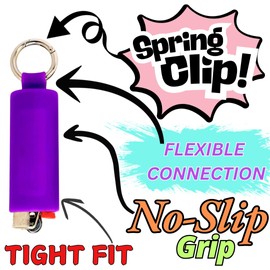 Lighter Holder for J6 BIC Lighters. Silicone case has a Spring Clip Attached to Easily Secure Your Lighter to Any Bag, Key Ring or Belt Loop. (Purple)