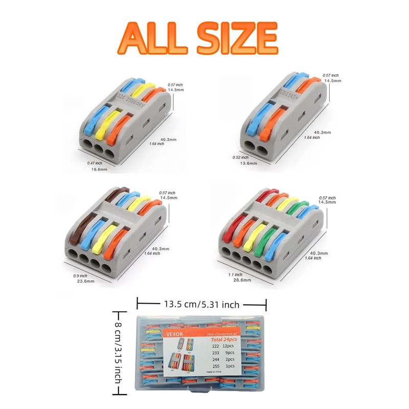 Wire Connectors Butt Terminals Double Wire Plug in Electrical Splicing