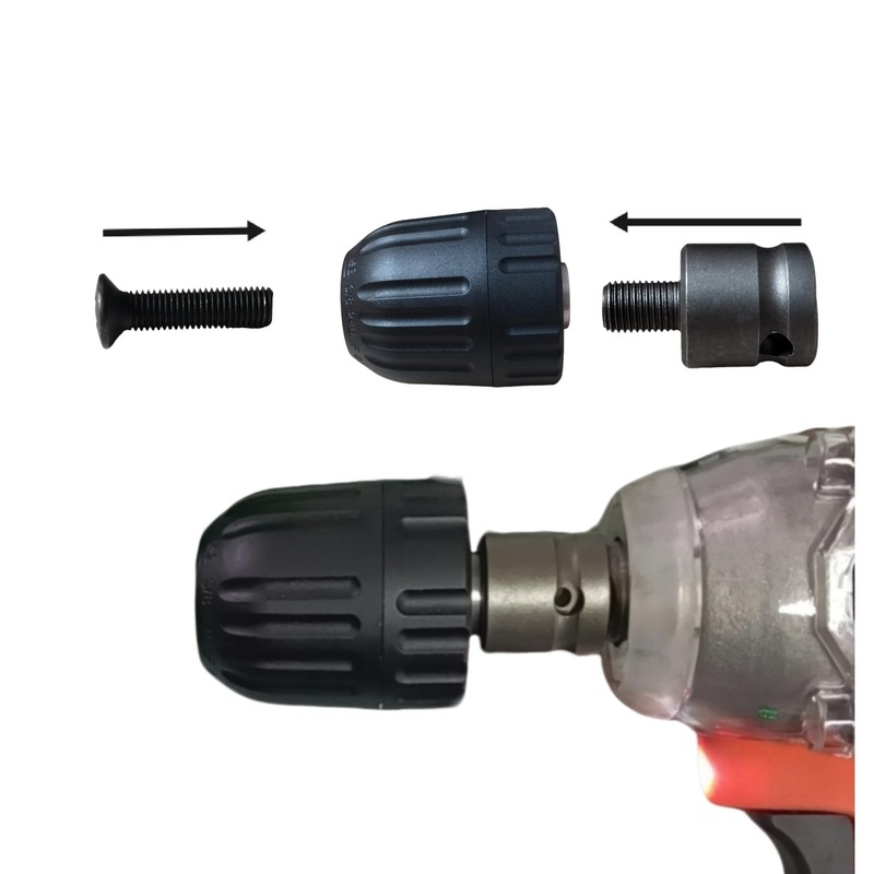 0.8-10mm Keyless Drill Chuck Quick Change Converter Conversion Tool with