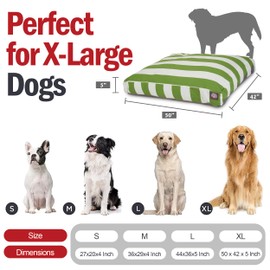 Majestic Pet Rectangle Large Dog Bed Washable – Non Slip Comfy Pet Bed – Dog Crate Bed with Removable Washable Cover – Dog Kennel Bed for Sleeping - Dog Bed X-Large Breed 50x42x5 Inch – Sage Green