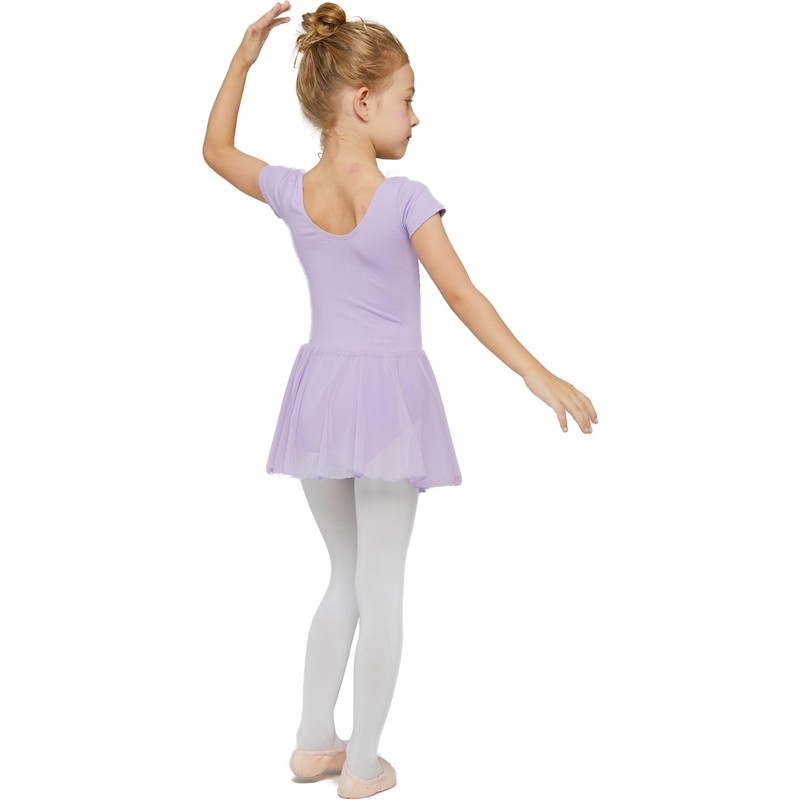 MdnMd Girls Toddler Ballet Leotard with Skirted Short Sleeve Dance