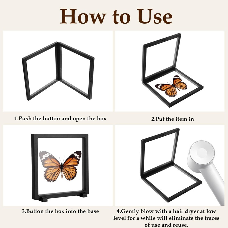 HANLANXUE 12 Pcs 7 Inch 3D Floating Display Frame Case