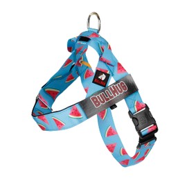 BULLHUG Harness – Made for Larger Chested Dogs Like English Bulldogs, French Bulldogs, Pugs & More. Stops Dogs from Pulling & Choking on Walks (Watermelon, Medium)
