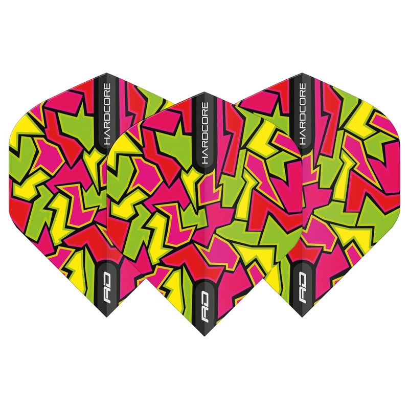 RED DRAGON Hardcore Radical Red Crackle Dart Flights - 4