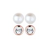 Elli Women's Earrings Set Basic Pearl with Crystals, Silver, Crystal