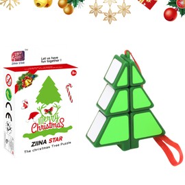 BRTNUP Christmas Mini Speed Cube Keyring, Cube and Puzzle, Mini Original Rubik's Cube for Children and Adults