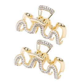 Healeved 2pcs Small Pearl Claw Hair Clips for Women Durable Waves Jaw Clips Elegant Hair Accessories for Fashion Hairstyles and Daily Use