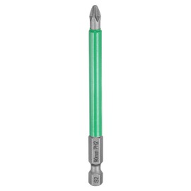HARFINGTON #2 Anti Slip Phillips Impact Screwdriver Bit PH2 1/4" Hex Shank 3.5" (90mm) Magnetic Cross Head Drill Bits Sandblasted S2 Steel Screw Driver Power Electric Tools, Gray/Green