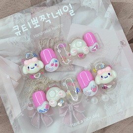 Hintokki Gungdi handmade nail tips - Square M / 힌토끼 궁디 수제네일팁 - 스퀘어M