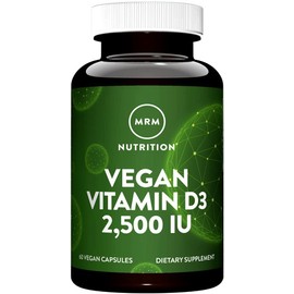 MRM Nuturition Vegan Vitamin D3 2,500 IU | Bone + Immune Health | Made from lichens | Supports Calcium Absorption | Vegan + Vegetarian Friendly | 60 Servings