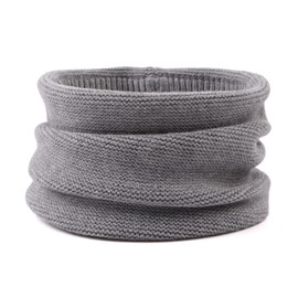 Pesaat Knitted Baby Boys Girls Scarf Autumn Winter Toddler Scarves Warm Round Neck Warmer Infant Toddler Kids(Gray)