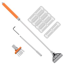 Pawfly Aquarium Algae Scraper Cleaner Fish Tank Brush with 5 Stainless Steel Blades, 26 Inch Aquarium Glass Scraper Aquarium Cleaning Tool