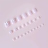 NICENEEDED 24 PCS French Fake Toe Nails, Pink Short Square