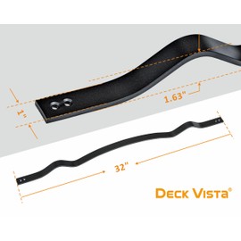 Deck Vista 32" Double Wavy Aluminum Deck Balusters 30 Pack, Metal Deck Railing Stair Porch Staircase Spindle Kit, Architectural Sharpe Home Interior Remodel Improvement Indoor Outdoor Matte Black