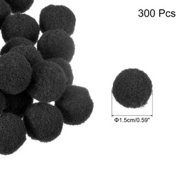 sourcing map Pom Felt Balls Felting Fabric 1.5cm 15mm Black for Home Crafts Project DIY Pack of 300