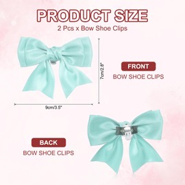 PATIKIL Women Bow Shoe Clips, 2 Pcs Satin Elegant Detachable Bowknot Shoe Clips, Cute Embellishment Shoe Buckle for Decoration Wedding Party, Bright Blue