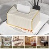 LEASYLIFE Gold Tissue Box Cover,pu Leather Tissue Box Cover Rectangle,Clear