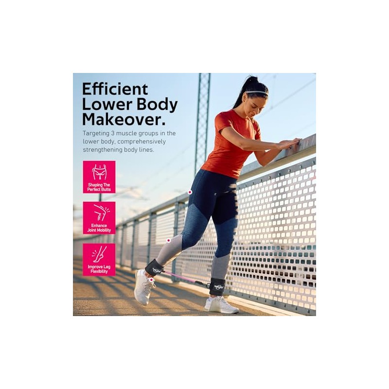 WALITO Ankle Resistance Bands with Cuffs, Ankle Bands for Working