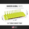 Hansen Global 3 Row Socket Holder, Hi-Viz Yellow, Pack of