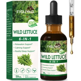FIOLIVAD 6-in-1 Wild Lettuce Extract Tincture for Relaxation, 2oz