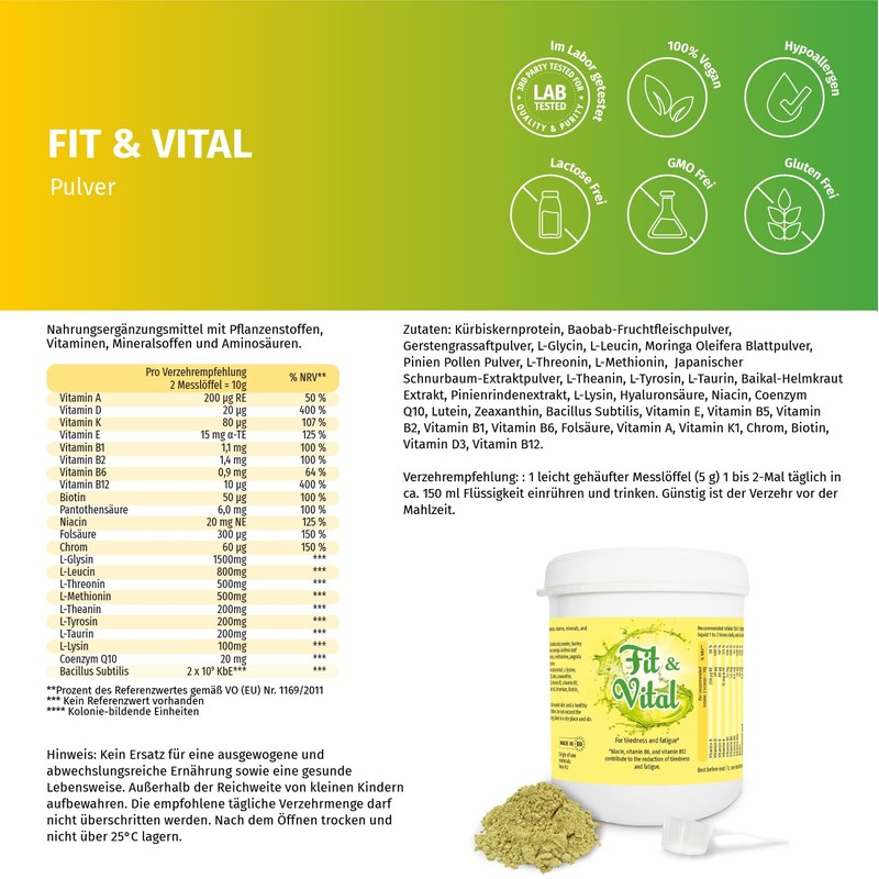 Fit & Vital 300 g for more energy in everyday