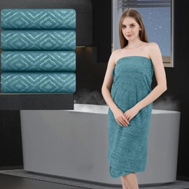 Bath Towel Set of 4 Extra Large Bath Sheet 35"x70" Oversized Bath Towel Soft Microfiber Bathroom Towel for Adults Highly Absorbent Quick Dry Towel for Bathroom,Hotel,Shower Bath Sheet Towel Turquoise