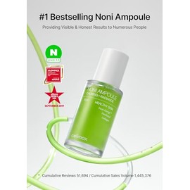 Celimax Noni Ampoule Calming + Radiance 30 ml | Ampolla Facial con 71.77 % Extracto de Noni, Ácido Hialurónico y Aceites Botánicos Calmantes